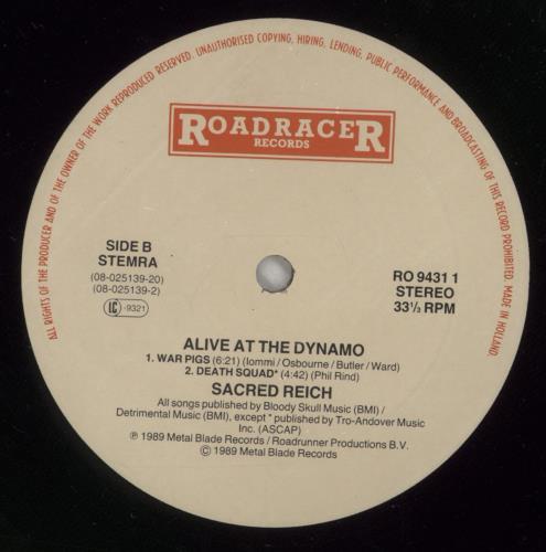 Sacred Reich Alive At The Dynamo 12" vinyl single (12 inch record / Maxi-single) Dutch SR312AL579604