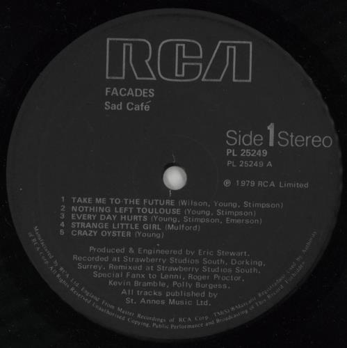 Sad Cafe Facades vinyl LP album (LP record) UK AFELPFA610453