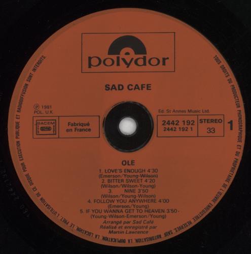 Sad Cafe Ol� vinyl LP album (LP record) French AFELPOL855200