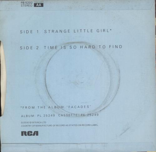 Sad Cafe Strange Little Girl 7" vinyl single (7 inch record / 45) UK AFE07ST239536