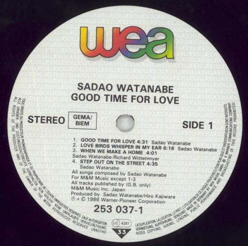 Sadao Watanabe Good Time For Love vinyl LP album (LP record) German SFVLPGO853860