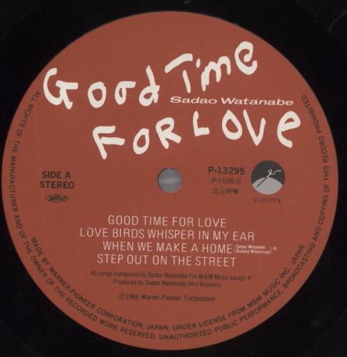 Sadao Watanabe Good Time For Love vinyl LP album (LP record) Japanese SFVLPGO857563