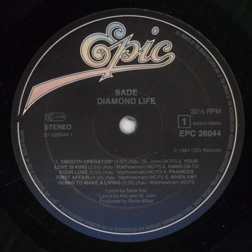 Sade Diamond Life + Hype Sticker vinyl LP album (LP record) Dutch SADLPDI240293