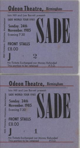 Sade Promise - + ticket stubs tour programme UK SADTRPR184429