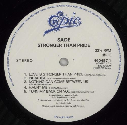 Sade Stronger Than Pride - shrink vinyl LP album (LP record) UK SADLPST875010