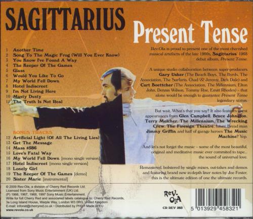 Sagittarius Present Tense CD album (CDLP) UK SAGCDPR471548