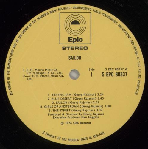 Sailor Sailor vinyl LP album (LP record) UK SL.LPSA603610