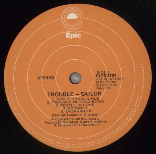 Sailor Trouble vinyl LP album (LP record) Australian SL.LPTR889738