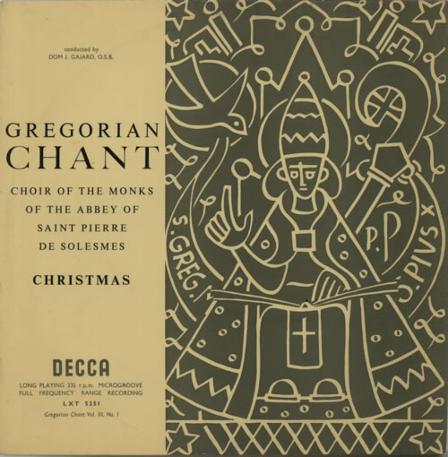 Saint Pierre De Solesmes Gregorian Chant - Christmas vinyl LP album (LP record) UK XBILPGR618299