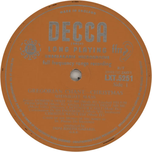 Saint Pierre De Solesmes Gregorian Chant - Christmas vinyl LP album (LP record) UK XBILPGR618299