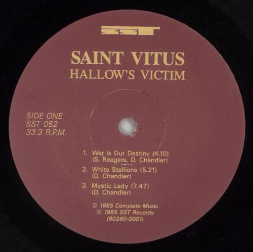Saint Vitus Hallow's Victim vinyl LP album (LP record) US VGJLPHA866556