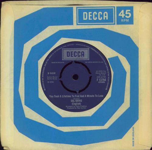 Sal Davis Back In Dubai 7" vinyl single (7 inch record / 45) UK 3FS07BA769902