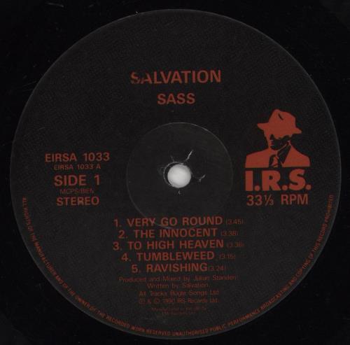 Salvation (80s) Sass vinyl LP album (LP record) UK SV3LPSA773024