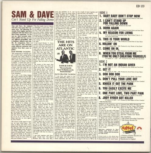 Sam & Dave Can't Stand Up For Falling Down vinyl LP album (LP record) UK SXDLPCA696277