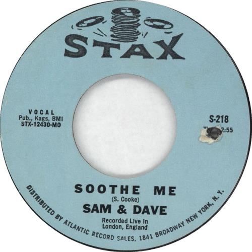 Sam & Dave Soothe Me 7" vinyl single (7 inch record / 45) US SXD07SO725303