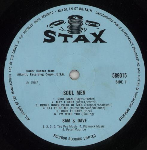 Sam & Dave Soul Men - VG vinyl LP album (LP record) UK SXDLPSO771799