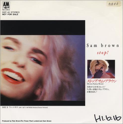 Sam Brown Stop! 7" vinyl single (7 inch record / 45) Japanese BWN07ST118807