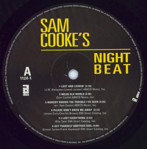 Sam Cooke Night Beat vinyl LP album (LP record) US SAKLPNI773027