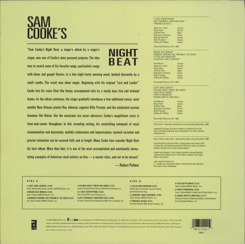 Sam Cooke Night Beat vinyl LP album (LP record) US SAKLPNI773027