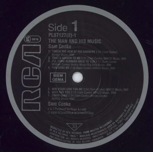 Sam Cooke The Man And His Music - EX 2-LP vinyl record set (Double LP Album) German SAK2LTH824166