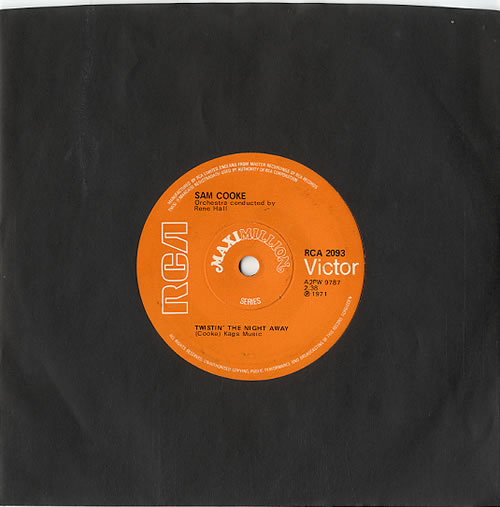 Sam Cooke Twistin' The Night Away - Sample 7" vinyl single (7 inch record / 45) UK SAK07TW616643