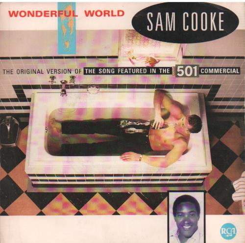 Sam Cooke Wonderful World - P/S 7" vinyl single (7 inch record / 45) UK SAK07WO408877