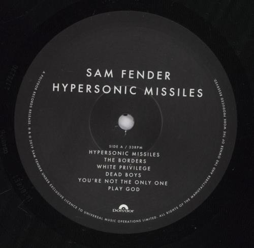 Sam Fender Hypersonic Missiles vinyl LP album (LP record) UK 0BNLPHY808347