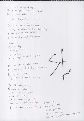 Sam Fender People Watching - Neal Fox Artwork Picture Disc + Autographed Lyric Print picture disc LP (vinyl picture disc album) UK 0BNPDPE863580