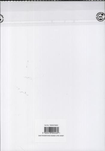 Sam Fender People Watching - Neal Fox Artwork Picture Disc + Autographed Lyric Print picture disc LP (vinyl picture disc album) UK 0BNPDPE863580