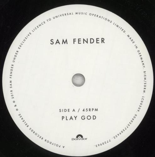 Sam Fender Play God 7" vinyl single (7 inch record / 45) UK 0BN07PL852096