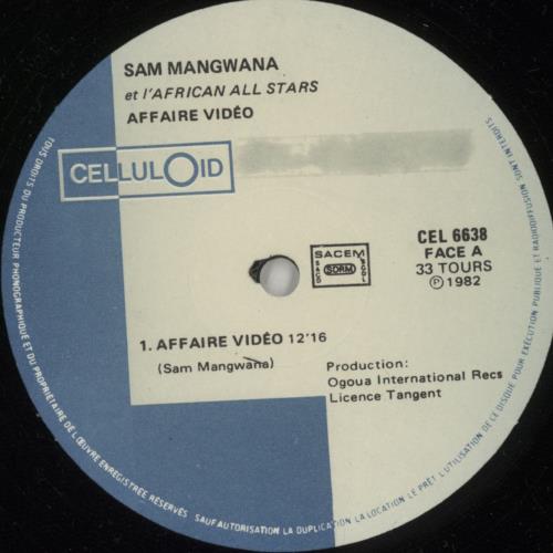 Sam Mangwana Affaire Video vinyl LP album (LP record) French 8A7LPAF881661