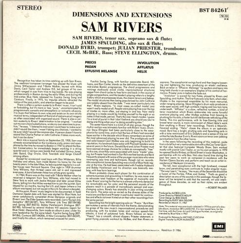 Sam Rivers Dimensions & Extensions vinyl LP album (LP record) French 1SRLPDI693770