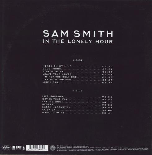 Sam Smith In The Lonely Hour vinyl LP album (LP record) US XCMLPIN806853