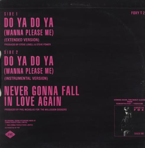 Samantha Fox Do Ya Do Ya - No Poster 12" vinyl single (12 inch record / Maxi-single) UK FOX12DO97430
