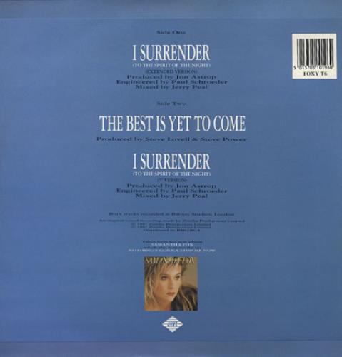 Samantha Fox I Surrender - Double Groove 12" vinyl single (12 inch record / Maxi-single) UK FOX12IS20816
