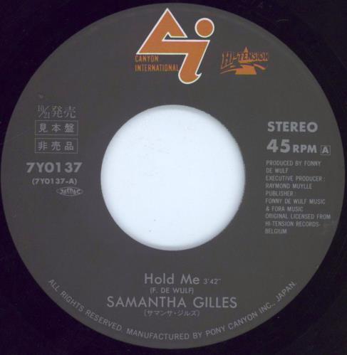 Samantha Gilles Hold Me 7" vinyl single (7 inch record / 45) Japanese Z8407HO810121