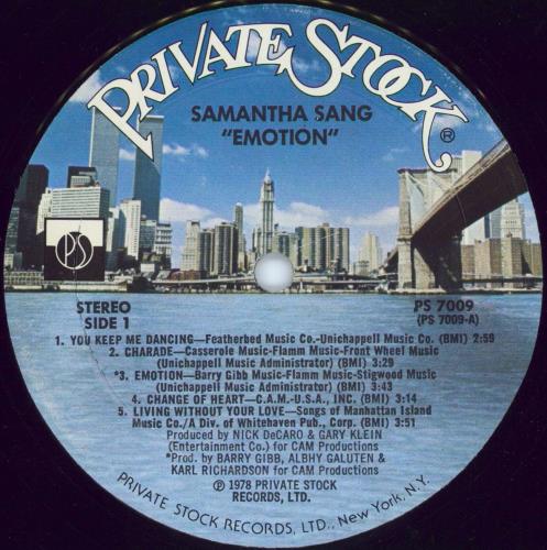 Samantha Sang Emotion vinyl LP album (LP record) US NGSLPEM774011