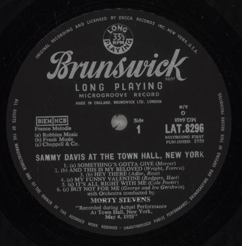 Sammy Davis Jr At Town Hall vinyl LP album (LP record) UK SJ5LPAT888015