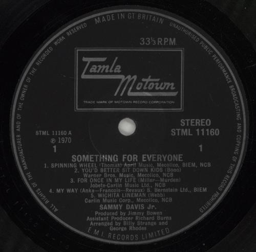 Sammy Davis Jr Something For Everybody vinyl LP album (LP record) UK SJ5LPSO578254