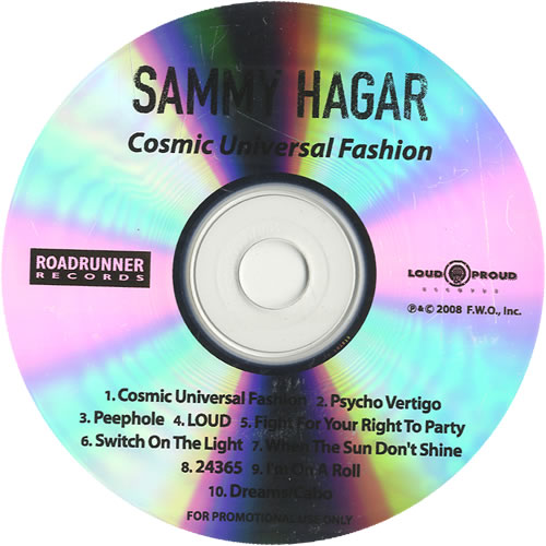 Sammy Hagar Cosmic Universal Fashion CD-R acetate US HGACRCO455651