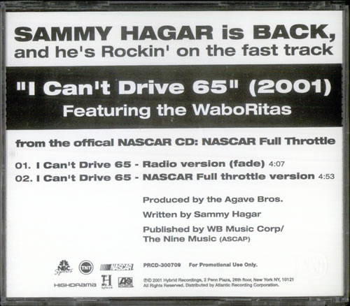 Sammy Hagar I Can't Drive 65 CD single (CD5 / 5") US HGAC5IC216654