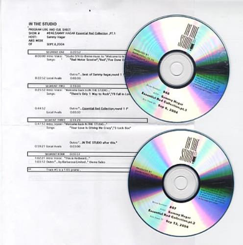 Sammy Hagar In The Studio - Essential Red Collection Part 1 & 2 CD-R acetate US HGACRIN323587