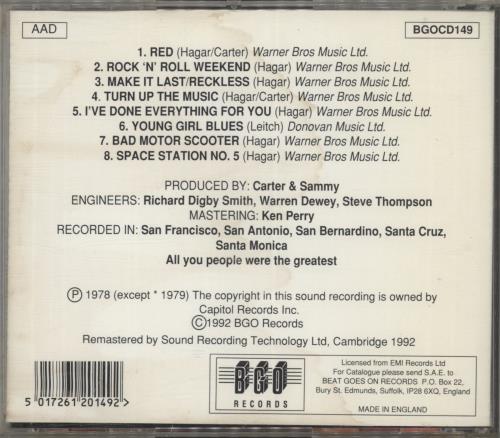 Sammy Hagar Loud And Clear CD album (CDLP) UK HGACDLO257082