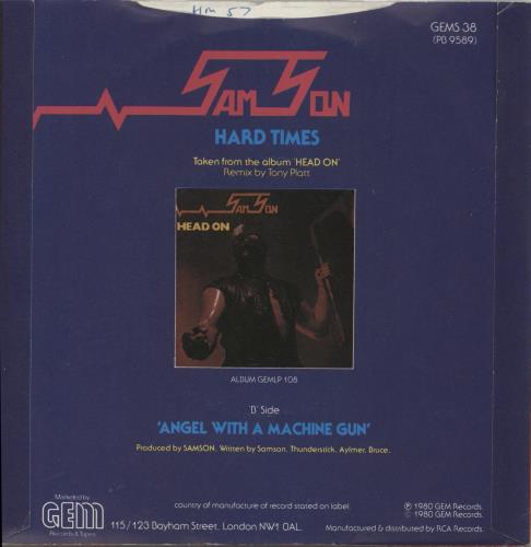 Samson Hard Times 7" vinyl single (7 inch record / 45) UK SAM07HA591732