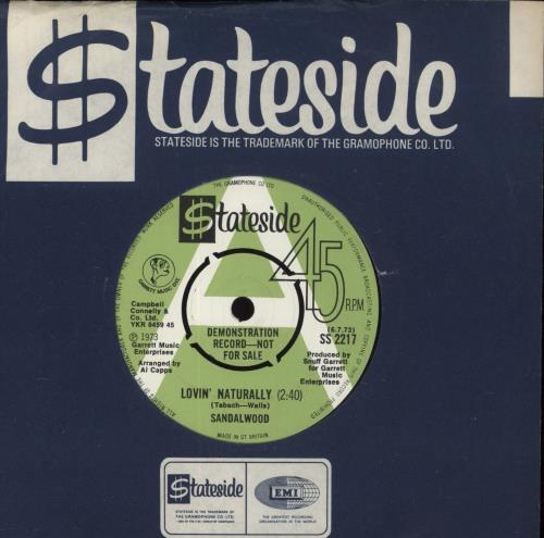Sandalwood Lovin' Naturally 7" vinyl single (7 inch record / 45) UK 2BZ07LO856288