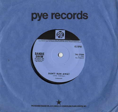 Sandie Shaw Don't Run Away - Solid 7" vinyl single (7 inch record / 45) UK SDI07DO479702