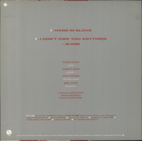 Sandie Shaw Hand In Glove 12" vinyl single (12 inch record / Maxi-single) Canadian SDI12HA194095