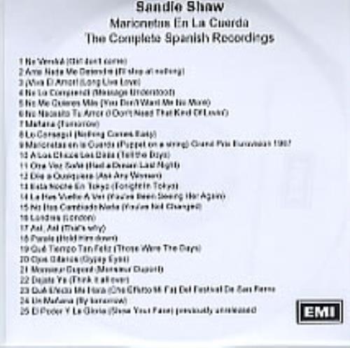Sandie Shaw Marionetas En La Cuerda - The Complete Spanish Recordings CD-R acetate UK SDICRMA280660