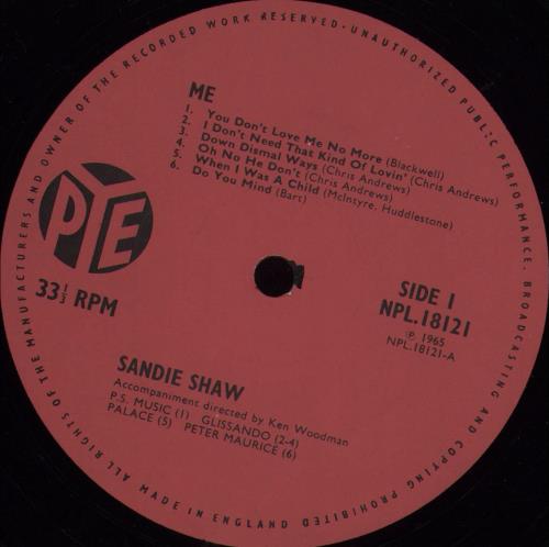 Sandie Shaw Me vinyl LP album (LP record) UK SDILPME553251