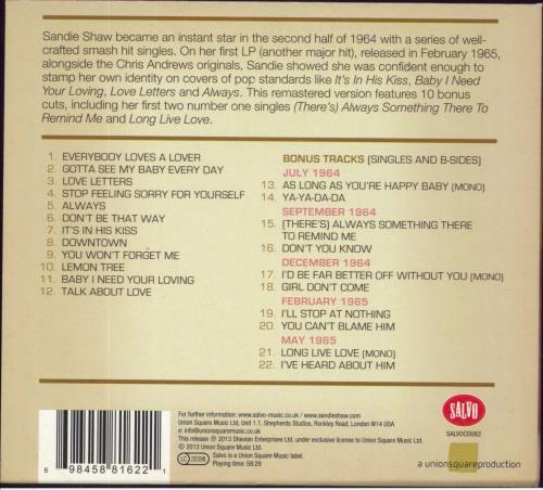 Sandie Shaw Sandie: Collector's Edition CD album (CDLP) UK SDICDSA807065